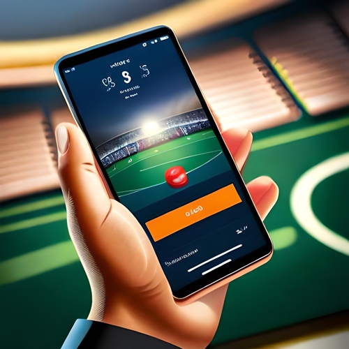 Une application de paris sportifs devant un match