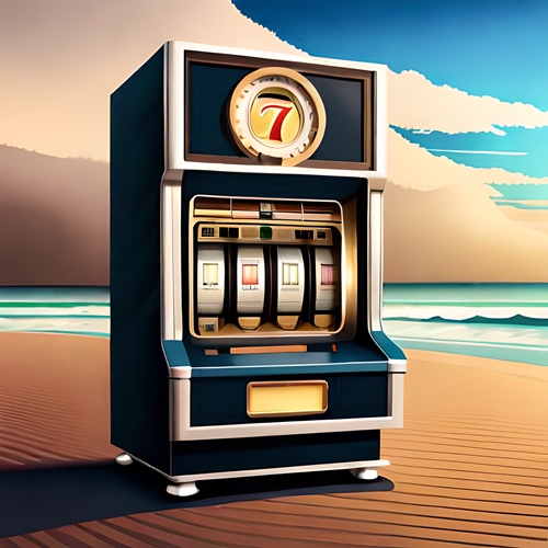 Une machine à sous sur la plage