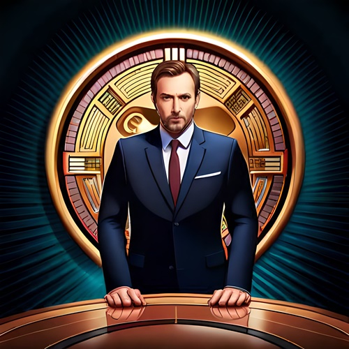 Un homme prêt à présenter les crypto monnaies dans un casino 
