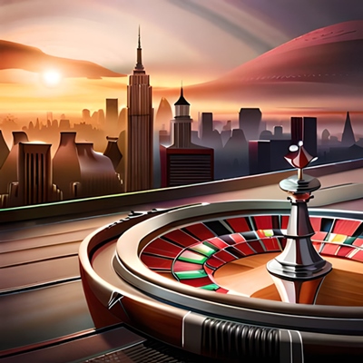 Un jeu de roulette sur une terrasse en haut d’un immeuble